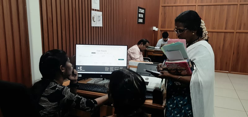 Inside Kollam's ON Court: An E-Seva desk offers help to litigants who need to file cases.