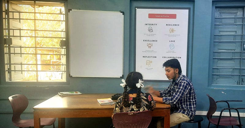 A Panaah student with her mentor.