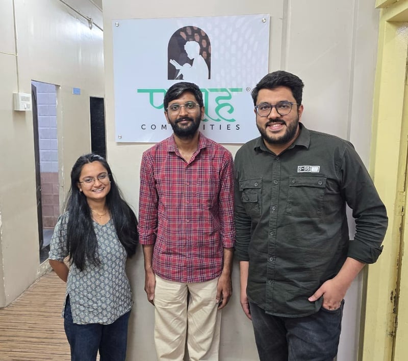 Panaah co-founders Aarshiya Das, Hasnain Naqvi and Sayed Mohammed Shoeb. 