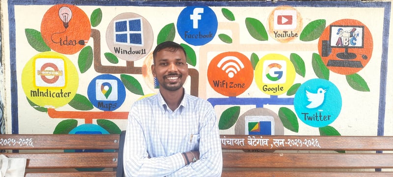 Sushil Pagdare, the art teacher at Betegaon Ashram School, Thane. 