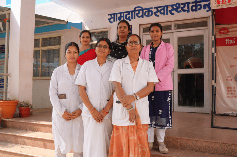 Antara's nurse mentors with nurses at a CHC