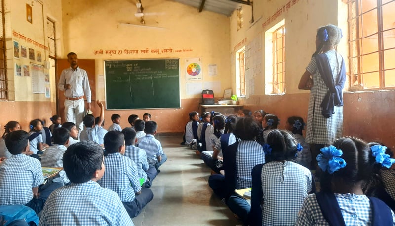 Art class in session at Betegaon Ashram School. 