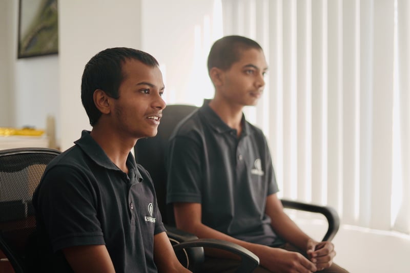 Sandesh Dange (left) aims to study computer engineering at IIT-Delhi.